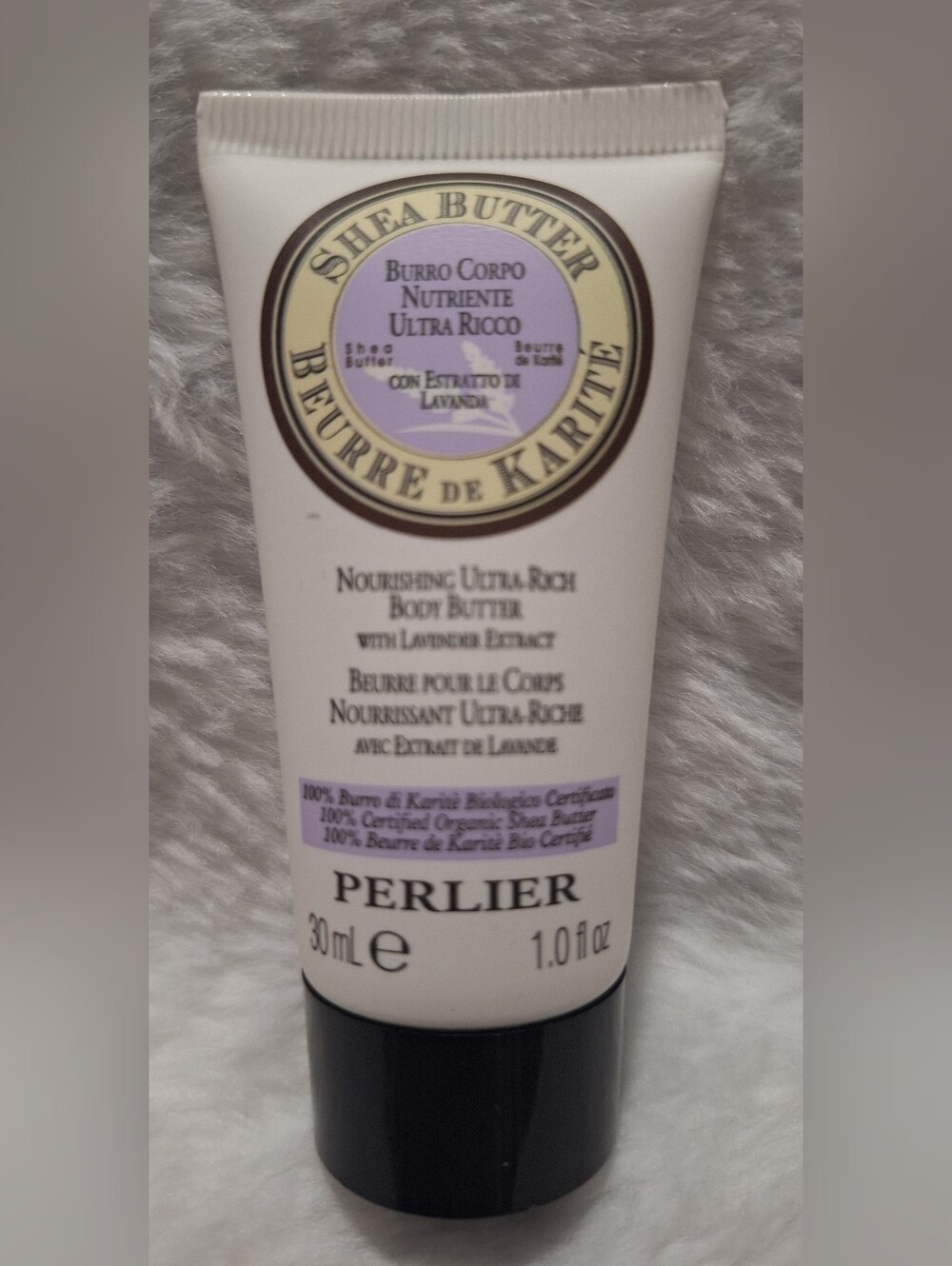 Perlier Shea Butter Nourishing Body Butter with Lavender - Travel Size.